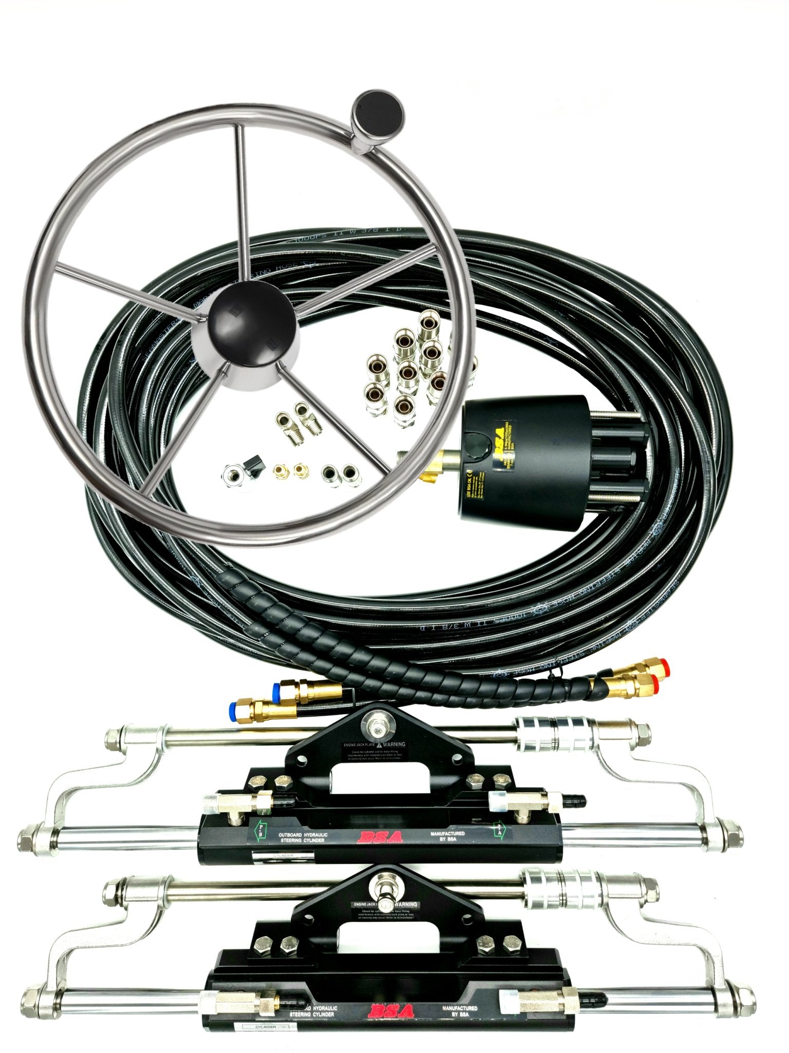 Twin Hydraulic Outboard Motor Steering Kit Up To 600HP - Boat Steering Australia